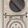 Outlet sw sock 5pin 3p 10a 500v gry NHPISOC510PG