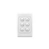 Clipsal 2036VA-WE  2000 Series Switch, Single Pole, Flush, 6 Gang, Vertical, 250V 10A, 1 or 2 Way, White Electric
