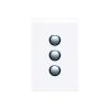 Clipsal 4063PBL-PW  Saturn Series Switch, Single Pole, Flush, 3 Gang with LED, Vertical, 250V 20A, 1 or 2 Way, Pure White