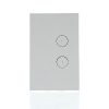 Clipsal Z4062PBL-ZW  Saturn Zen Series Switch, Single Pole, Flush, 2 Gang with LED, Vertical, 250V 20A, 1 or 2 Way, Zen White