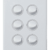 Legrand ED770/6WE Excel Life Dedicated Plate Series Switch, Single Pole Double Throw, Flush, 6 Gang, Vertical, 240V 16AX, 1 or 2 Way, White Electric