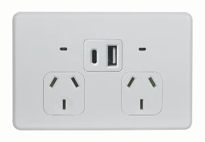 Trader FLPP2USBAU Flat Fully Integrated Dual Format A & C USB Charger Auto Switched Power Point White 1 Trader FLPP2USBAU Flat Fully Integrated Dual Format A & C USB Charger Auto Switched Power Point White