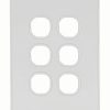Trader FLSWPV6GMW Flat Switch Plate Vertical 6 Gang (Less Mech) - Matte White