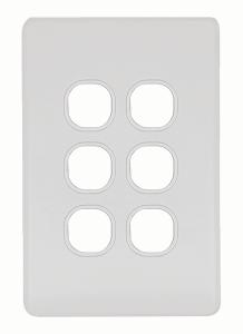 Trader FLSWPV6GMW Flat Switch Plate Vertical 6 Gang (Less Mech) - Matte White 1 Trader FLSWPV6GMW Flat Switch Plate Vertical 6 Gang (Less Mech) - Matte White