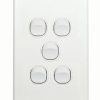 Trader FLSWV5G Flat Switch Vertical 5 Gang 10AX/16A 250V~
