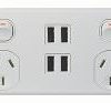 Trader PU4X4 PUMAUSB 4X4 - 4 Socket's x 4 USB's - Double Pole - 250V~ 10A
