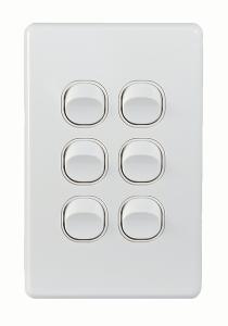 Trader PUSWV6G Puma Switch Vertical 6 Gang 10AX/16A 250V~ 1 Trader PUSWV6G Puma Switch Vertical 6 Gang 10AX/16A 250V~