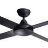 HPM RCF12H4BL Inspire Series Ceiling Fan, Less Light, 1200mm, 48", 3 Speed, 4 Blade, Metal Body & Timber Blades, AC Motor, Hangsure, 240V 50W, Black