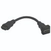 Matchmaster 05MM-WA09B HDMI Cable, Female Short Lead, 115mm Flexible Tail, Gold Plated, 10 Pack, Compatible with Clipsal Plates, Black