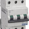 NHP DTCB6325C Din-T Series Miniature Circuit Breaker, MCB, 3 Pole, 25A, 415V, C Curve, 6KA, Din Rail Mount, 3 Module