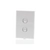 Ravelo S2 Switch, Single Pole, Flush, 2 Gang, Vertical, 240V 16A, 1 or 2 way, White Electric
