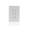 Ravelo S3 Switch, Single Pole, Flush, 3 Gang, Vertical, 240V 16A, 1 or 2 way, White Electric