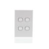 Ravelo S4 Switch, Single Pole, Flush, 4 Gang, Vertical, 240V 16A, 1 or 2 way, White Electric