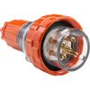 Schneider EY56P510 Easy56 Series Plug Top, Straight, IP66, 415V, 3 Phase, 10A, 5 Round Pins, 78mm H x 78mm W x 152mm D, Orange