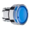 Schneider ZB4BW36 Head for illuminated push button, Harmony XB4, metal, flush, blue, 22mm, spring return, plain lens for BA9s bulb