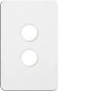 Hager WBSSP2 Silhouette Series Grid Plate & Cover, Switch Plate, 2 Gang, Less Mechs, Flush, Vertical/Horizontal, Gloss White