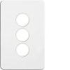 Hager WBSSP3 Silhouette Series Grid Plate & Cover, Switch Plate, 3 Gang, Less Mechs, Flush, Vertical/Horizontal, Gloss White