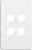 Hager WBSSP4 Silhouette Series Grid Plate & Cover, Switch Plate, Less Mechs, Flush, Vertical/Horizontal, 4 Gang, Gloss White