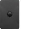 Hager WBSSV1-MB Silhouette Series Switch, Single Pole, Flush, 1 Gang, Vertical, 250V 16AX, 1 or 2 Way, Matt Black