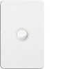 Hager WBSSV1 Silhouette Series Switch, Single Pole, Flush, 1 Gang, Vertical, 250V 16AX, 1 or 2 Way, Gloss White