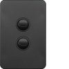 Hager WBSSV2-MB Silhouette Series Switch, Single Pole, Flush, 2 Gang, Vertical, 250V 16AX, 1 or 2 Way, Matt Black