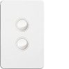 Hager WBSSV2 Silhouette Series Switch, Single Pole, Flush, 2 Gang, Vertical, 250V 16AX, 1 or 2 Way, Gloss White