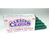 Carson CAR3GRN Lumber Crayon, Green, Hexagonal, 112mm Length, Non-Toxic, Waterproof, Pack of 12, AS/NZS 8124 Compliant, Educational Use, Green