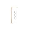 Clipsal E3043C-AW Iconic Essence Series Skin Only, Cover Plate, Flush, Vertical/Horizontal, Suit 3 Gang Switch, Arctic White, Ash White