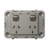 Legrand AR777MGN, Arteor 770 series - Horizontal double powerpoint 2 gang 10A 240V a.c. magnesium