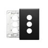 Legrand ED770/3GPLMB Excel Life Grid  and  Cover Plate, 3 Gang, Matt Finish, Plastic, 77mm x 10mm x 121mm, Black