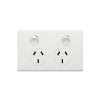 Legrand ED777MW Excel Life Double Powerpoint, 10A, Horizontal, 2 Outlets, AS/NZS 3112 Compliant, Matte White Finish