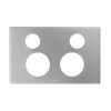 Legrand ED777PLMS Excel Life Double Powerpoint Coverplate, Horizontal, 2 Outlets, Plastic, 121mm x 77mm x 10mm, Easy Install, Matte Silver