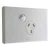 Legrand ED787/15WE Excel Life Dedicated Plate Series GPO, Single, Powerpoint, Switchplug Combination, Single Pole, Flush, Horizontal, 240V 15A, 3 Pin, White Electric
