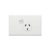 Legrand ED787MW Excel Life Single Powerpoint, 10A, Horizontal, Flush Mount, 1 Outlet, 1 Pole, 230-240VAC, AS/NZS 3112, Matt White