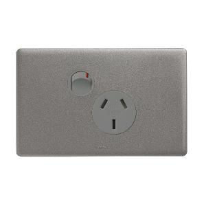 Legrand ED787UG Excel Life Single Powerpoint, 10A, Horizontal, 1 Outlet, Flush Mount, AS/NZS 3112 Compliant, 230-240VAC, Urban Grey 1 Legrand ED787UG Excel Life Single Powerpoint, 10A, Horizontal, 1 Outlet, Flush Mount, AS/NZS 3112 Compliant, 230-240VAC, Urban Grey